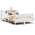 Cama con estantería sin colchón madera maciza blanca 150x200