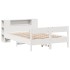 Cama con estantería sin colchón madera maciza blanca 150x200