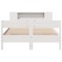 Cama con estantería sin colchón madera maciza blanca 150x200