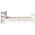 Cama con estantería sin colchón madera maciza blanca 150x200