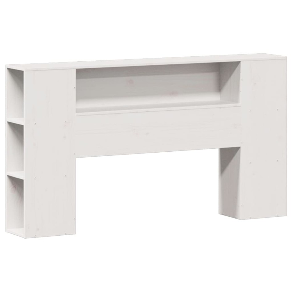 Cama con estantería sin colchón madera maciza blanca 120x200