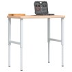 Banco de trabajo rectangular madera maciza 100x60x(73-99,5) cm