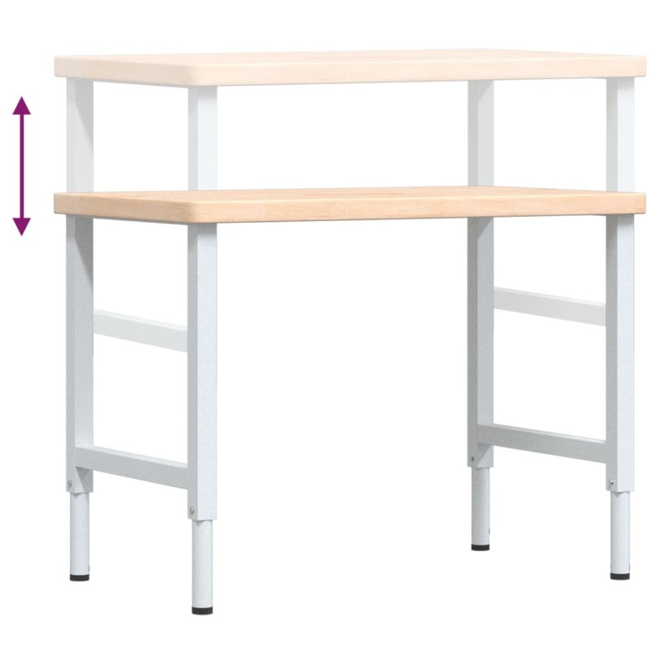 Banco de trabajo rectangular madera maciza 100x60x(73-99,5)