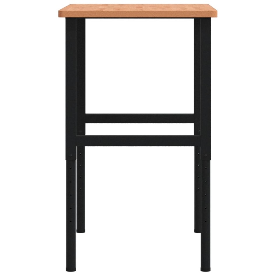 Banco de trabajo rectangular madera maciza 100x60x(71,5-98)