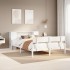 Cama con estantería sin colchón madera maciza blanca 140x190