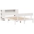 Cama con estantería sin colchón madera maciza blanca 140x190