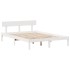Cama con estantería sin colchón madera maciza blanca 140x190