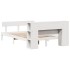 Cama con estantería sin colchón madera maciza blanca 140x190