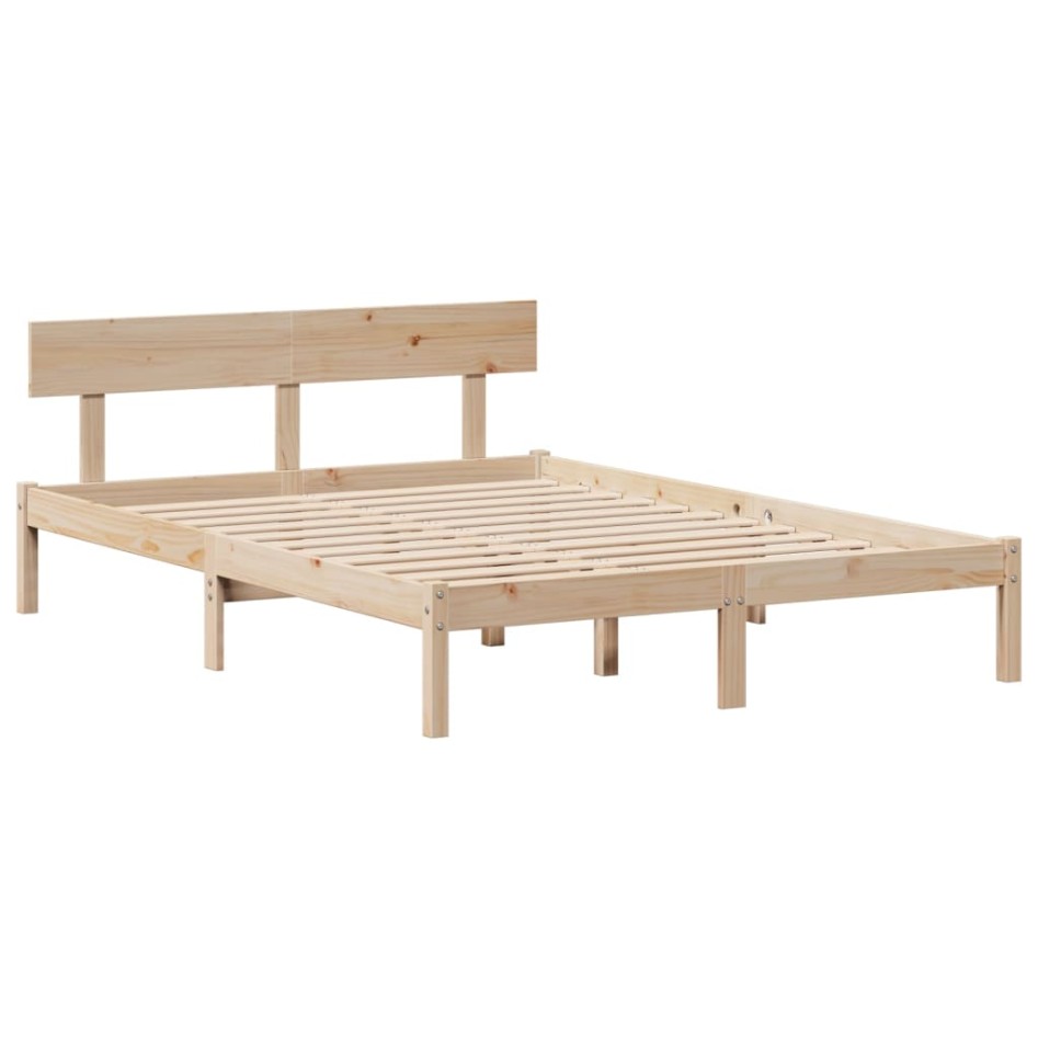 Cama con estantería sin colchón madera maciza de pino