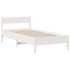 Cama con estantería sin colchón madera maciza blanca 75x190