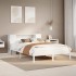 Cama con estantería sin colchón madera maciza blanca 120x200