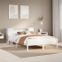 Cama con estantería sin colchón madera maciza blanca 160x200