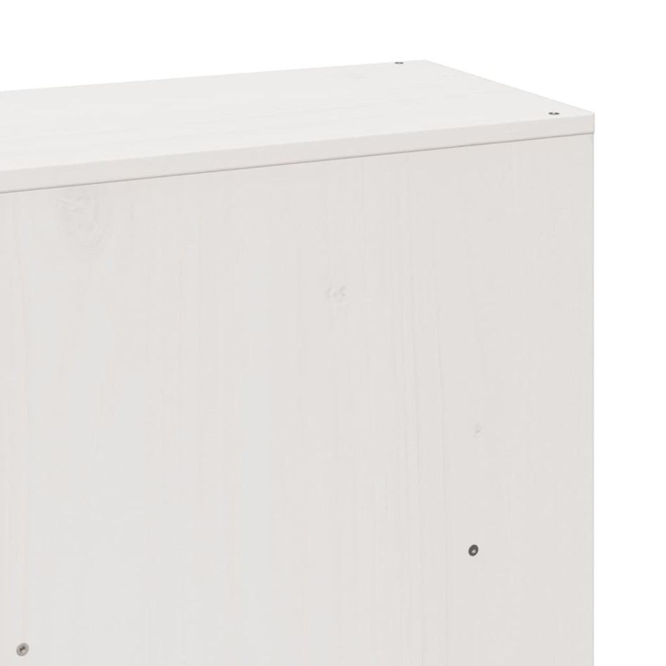 Cama con estantería sin colchón madera maciza blanca 180x200