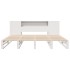 Cama con estantería sin colchón madera maciza blanca 180x200