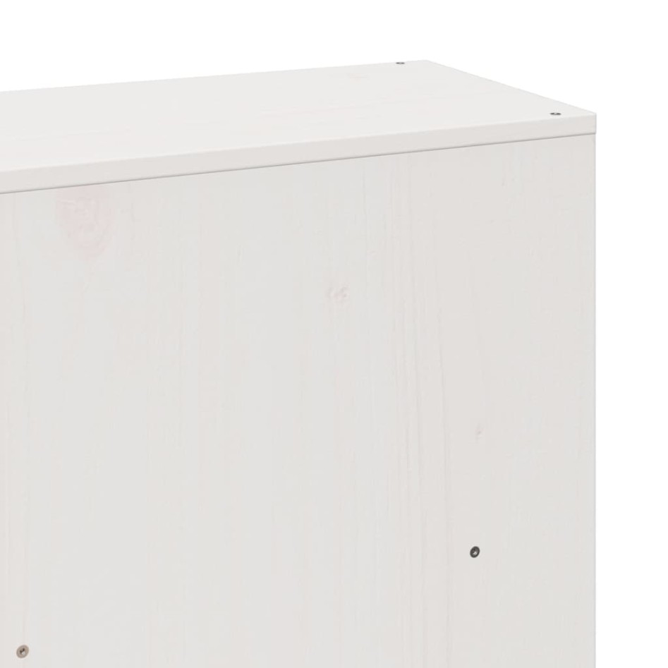 Cama con estantería sin colchón madera maciza blanca 180x200