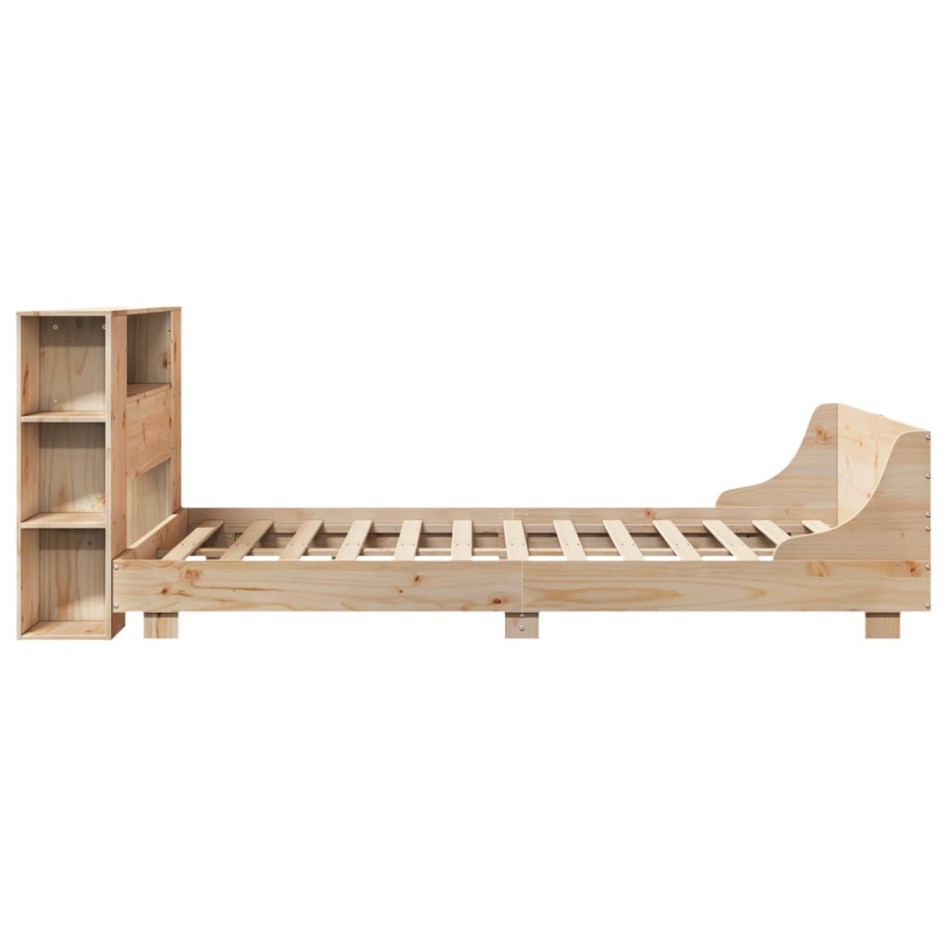 Estructura de cama sin colchón madera maciza de pino 160x200