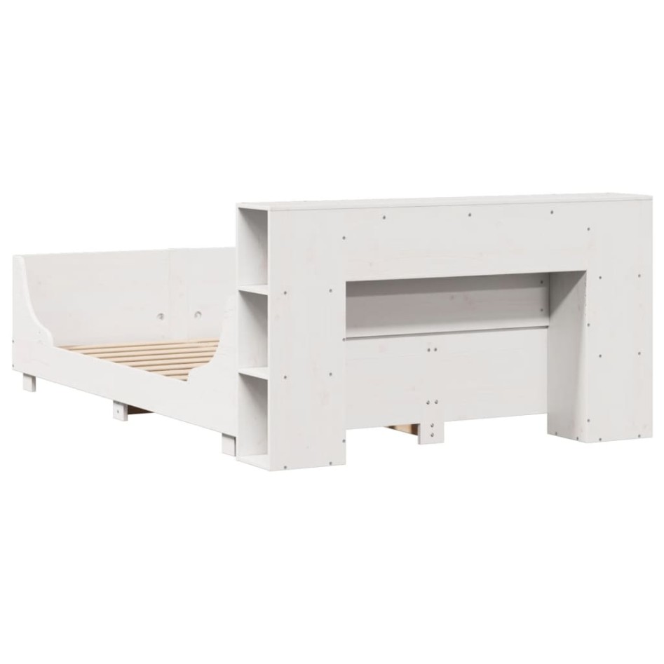 Estructura de cama sin colchón madera maciza de pino 160x200