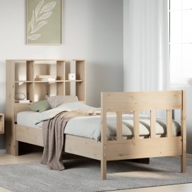 Estructura de cama sin colchón madera maciza de pino 100x200