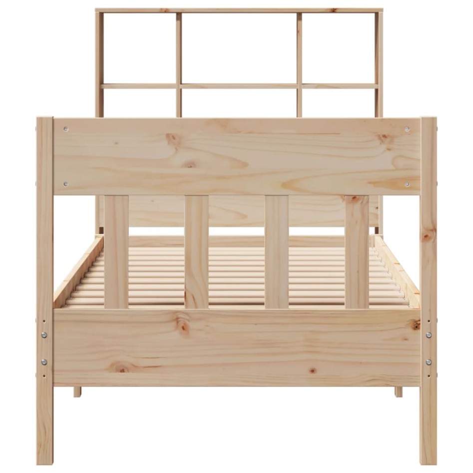 Estructura de cama sin colchón madera maciza de pino 100x200