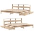 Cama con estantería sin colchón madera maciza de pino