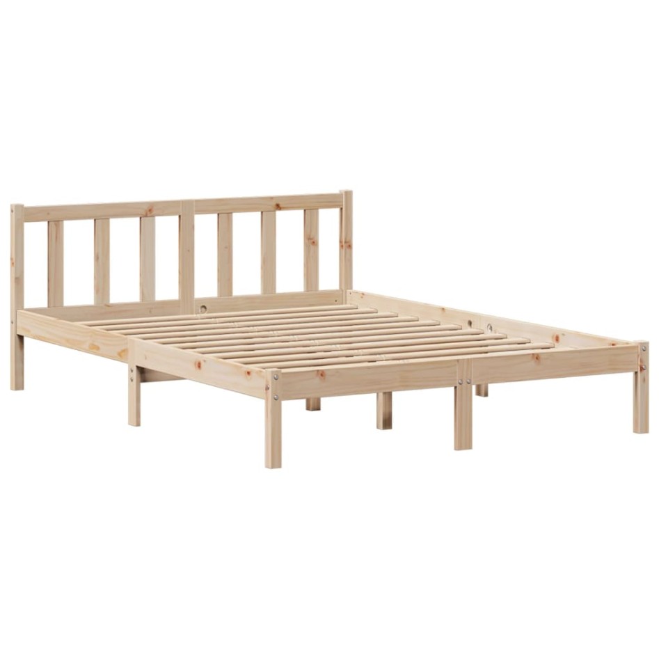 Cama con estantería sin colchón madera maciza de pino