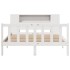 Cama con estantería sin colchón madera maciza blanca 150x200