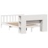 Cama con estantería sin colchón madera maciza blanca 150x200