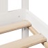 Cama con estantería sin colchón madera maciza blanca 150x200