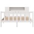 Cama con estantería sin colchón madera maciza blanca 160x200