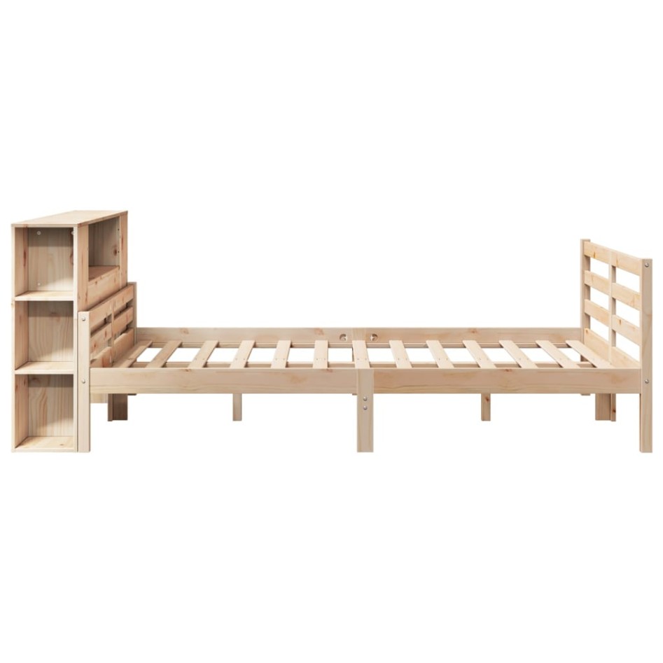 Cama con estantería sin colchón madera maciza de pino