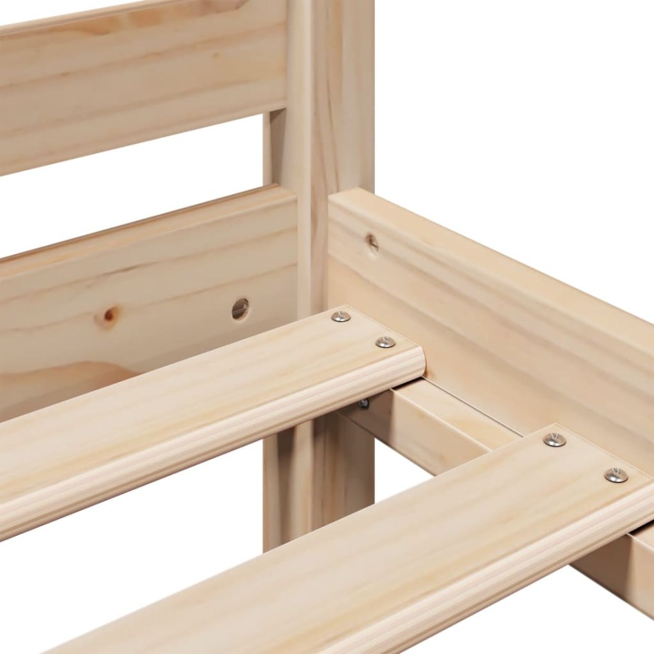 Cama con estantería sin colchón madera maciza de pino