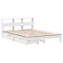 Cama con estantería sin colchón madera maciza blanca 150x200