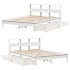 Cama con estantería sin colchón madera maciza blanca 120x200