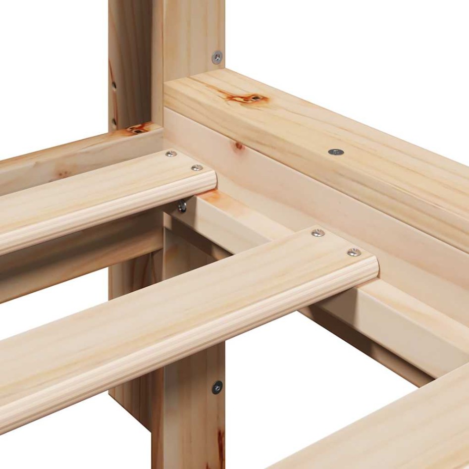 Cama con estantería sin colchón madera maciza de pino 90x200