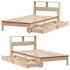 Cama con estantería sin colchón madera maciza de pino 90x190