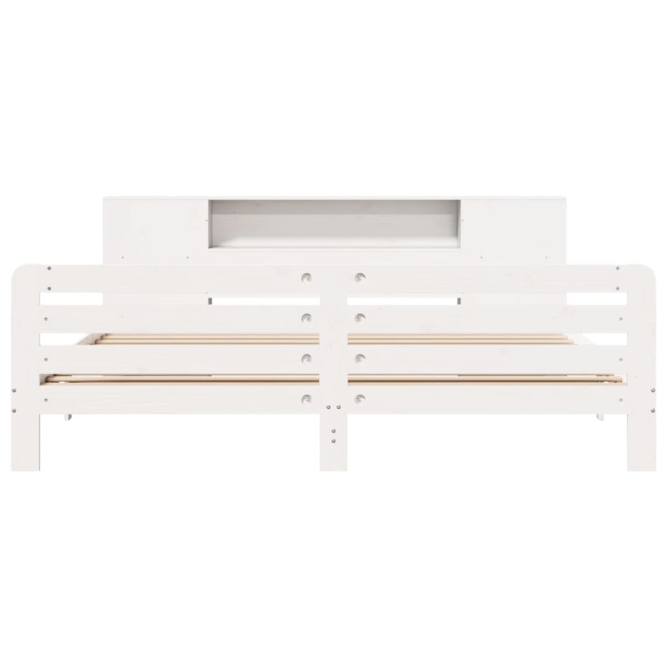 Estructura de cama sin colchón madera maciza blanca 200x200