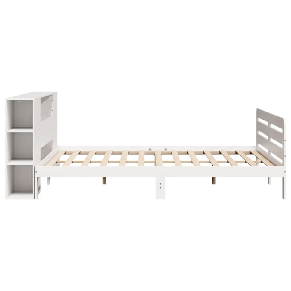 Estructura de cama sin colchón madera maciza blanca 200x200