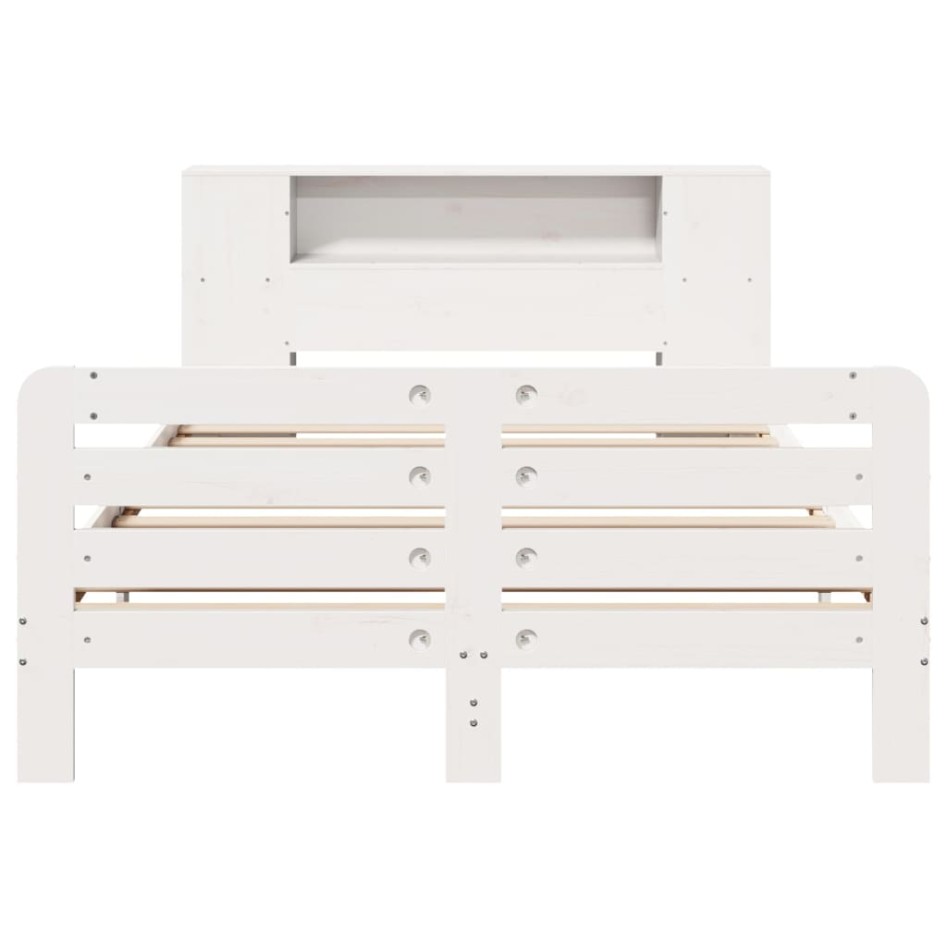 Estructura de cama sin colchón madera de pino blanca 140x190