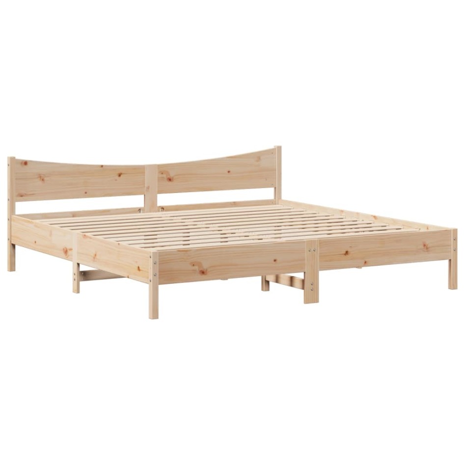 Estructura de cama sin colchón madera maciza de pino 180x200