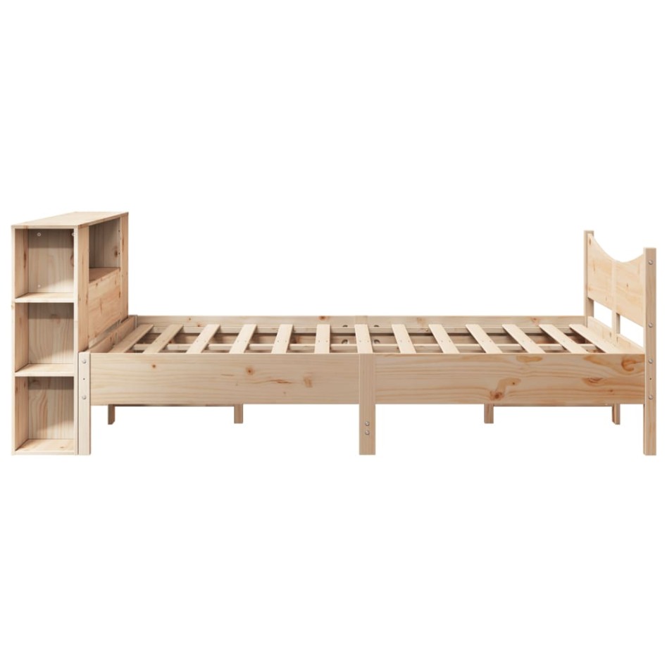 Estructura de cama sin colchón madera de pino blanca 140x200