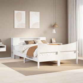 Estructura de cama sin colchón madera de pino blanca 120x200