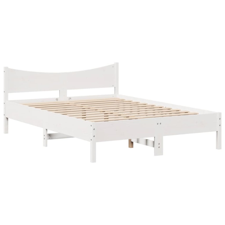 Estructura de cama sin colchón madera de pino blanca 120x200