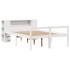 Cama con estantería sin colchón madera maciza blanca 140x200
