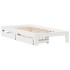 Estructura de cama sin colchón madera maciza blanca 75x190