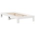 Estructura de cama sin colchón madera maciza blanca 75x190