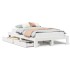 Estructura de cama sin colchón madera maciza blanca 120x190