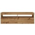 Mueble de TV luces LED madera roble artisan 120x35x40