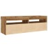 Mueble de TV luces LED madera roble artisan 120x35x40