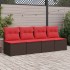 Set sofás jardín y cojines 2 pzas ratán sintético acacia