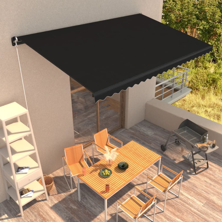 Toldo retráctil manual gris antracita 450x300